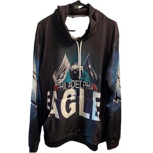 Unbranded Philadelphia Eagles Men's Pullover hoodie Black&Green Sz.M Lightweight